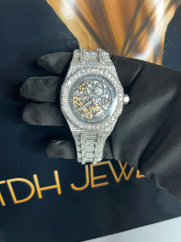 Royal Oak Skeleton– Fully Iced Stainless Steel Watch