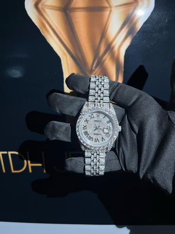 Classic 41mm Fully Iced Out Rolex Watch