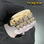 8 on 8 14k gold fully flooded natural diamonds