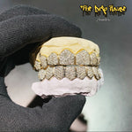 8 on 8 14k gold fully flooded natural diamonds