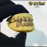 8 top and bottom 14k diamond cut/dust
