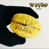 6 top and bottom 18k gold with diamond dust