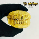 6 top and bottom 18k gold with diamond dust