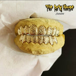 8 bottom 8 top diamond cut 14k gold Grillz